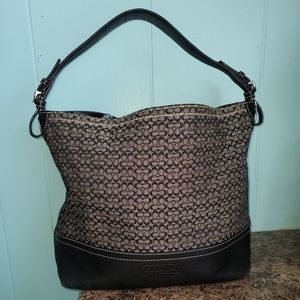 Coach Black & Grey Jacquard Signature Bag
